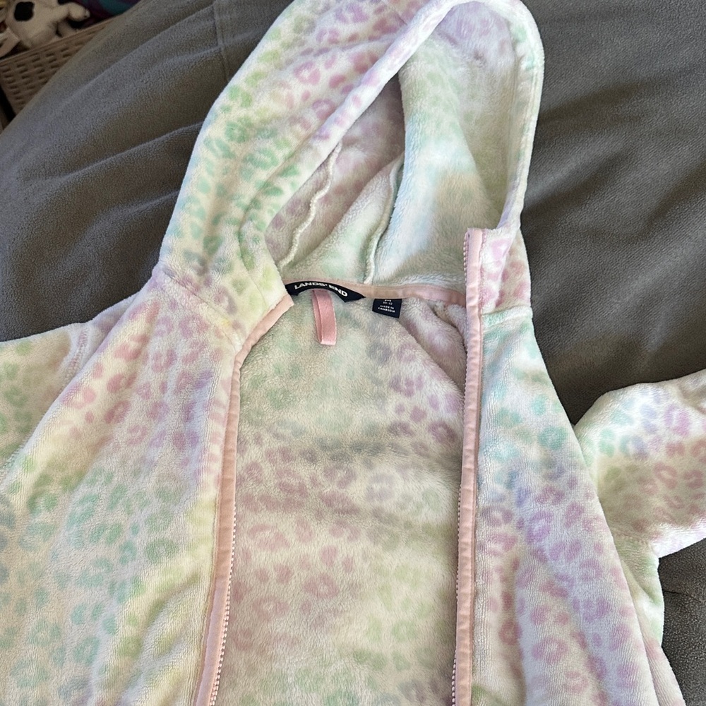 Lands' End Soft Pastel Fleece Hoodie